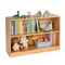 Brown Wooden Montessori Storage Shelf for Kids with Open Cubbies and Anti-Tip Safety